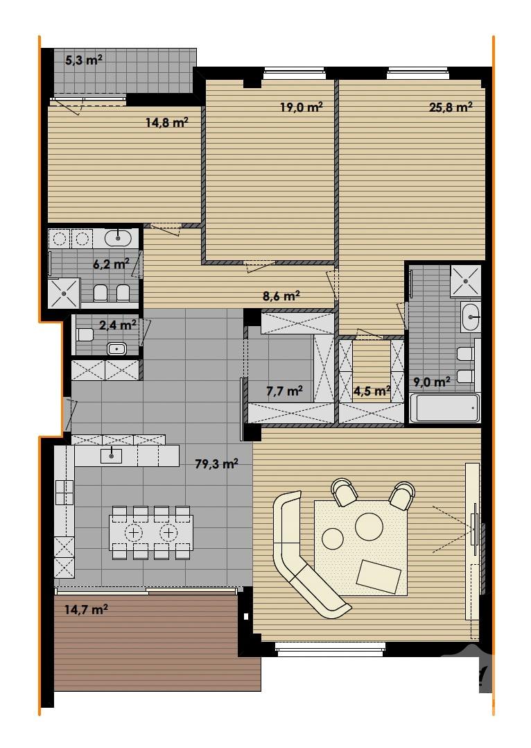 Аренда квартиры с террасой в клубном доме в центре Киева